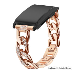Women Metal Strap for Whoop 4.0 Lady Steel Bracelet Wristband Diamond-Studded Denim Chain for Whoop 4.0