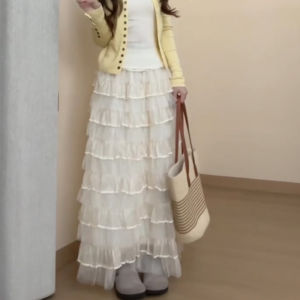 LANMENGYA | Apricot Tulle Skirt