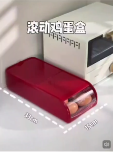 OHHDEER Bekas Simpan Telur Automatik 12 Biji Auto Rolling Egg Storage Box Stackable Fridge Organizer