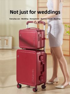RAENLKOR | Wedding Use Luggage Duo Set 20 Inch Aluminum Red