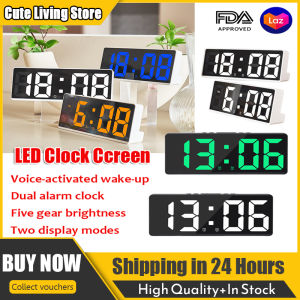 LED หน้าจอ กระจก นาฬิกา ชั้วโมง ใหญ่ เครื่องปรับปรุงวันที่ 12/24 ชั่วโมง ปลูก ดิจิตอล แสดงวันที่ อุณหภูมิ