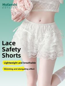 MOFANSHI | Lace Safety Pant Jumpsuit Skirt Anti-Transparency Short Skirt Waist Cincher Sweet