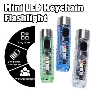 Mini Flashlight LED Multi-function Waterproof Keychain Flashlight Portable Waterproof Magnetic Warning Camping Torch Light