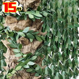 15M Artificial Plant Green Leaf Vine Iron Wire Plants Rattan Hanging Garland for Garden Wedding Party Home Wall Decoration