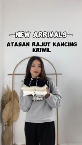 AJW [XAB] Atasan Rajut Wanita Korean Style Import Model Kancing Kriwil Terbaru | Baju Rajut Wanita Lengan Panjang | Baju Atasan Wanita Terbaru | Baju Atasan Wanita Terbaru Blouse Korea | Cardigan Korean Style | Korean Style