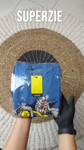 Baju Anak Cowok Lengan Panjang Motif Robot Kartun Animasi Gundam Warna Denim Bahan Katun Premium 30s