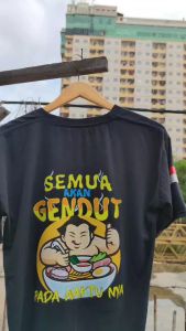 Kaos Lengan Panajang Pria Semua Akan Gendut Baju Distro Keren Katun Tc30s Murah Sablon