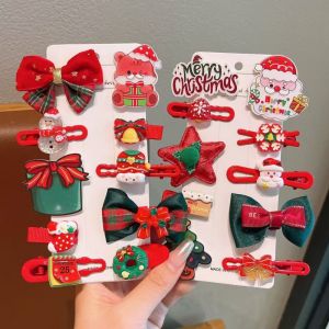 Christmas cartoon hair clip for kids cute bangs side clip Santa Claus duck mouth clip little girl side clip.