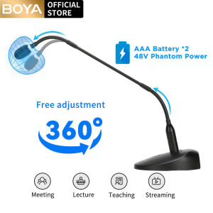 BOYA BY-GM18CB Đèn LED Tích Hợp Micro Ngưng Tụ Cardioid Cổ Ngỗng 18 "Để Bàn Cho Bài Giảng Hội Nghị Video Cuộc Họp