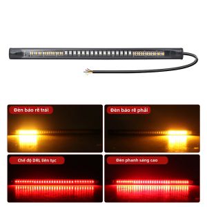 1 Đèn LED Đuôi Xe Máy Dải Đèn Hai Màu Chuyển Đổi Tín Hiệu 12V Màu Vàng Dừng Phanh Cảnh Báo Thanh Đèn Cho Xe Máy