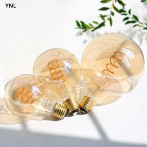 E27 LED หลอดไฟ 220V 4W A60 ST64 T45 T185 G80 G95 G125 Retro Vintage หลอดไฟ LED Edison โคมไฟเกลียวหลอดไฟสําหรับ Home