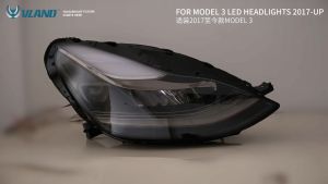 Vland Tesla Model 3 / Y 2017 - 2022 Projector Led Headlamp With A Touch Of Blue Light + Signal Running