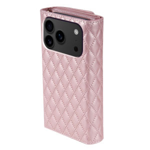 Phone Case for iPhone 17 Pro Max air 16 15 14 13 12 Wallet Cover with Wrist Strap Leather Flip Zipper Credit Card Holder Slot Stand Cell for iphone 17 Women Girl Men Rose Gold