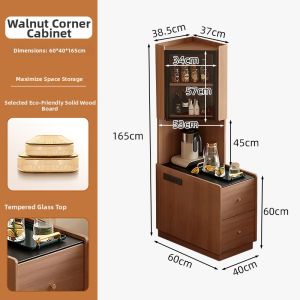 QUYUAN | Retro Style Triangular Corner Storage Cabinet