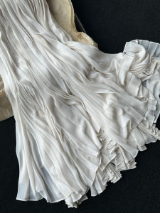 QINGMUZI | Elegant Lazy Style Wrinkle Skirt