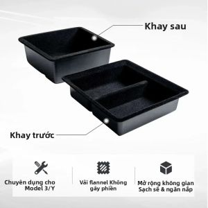 Khay Đựng Đồ Ngăn Chứa Đồ Giữa Ghế Phụ Kiện Bằng Silicon Cho Xe Tesla Model 3/Y Highland Juniper 2025+