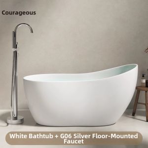 GUOGAN | Trendy Slim-Edge Design Large Interior Space Bathtub 1.38m