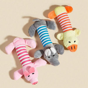 Interactive Pet Funny Plush Toys for Reduce Boredom Squeak Chew Puppy Toys for Teeth Cleaning Pet Supplies for Small Dogs Puppy