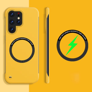 For Magsafe Magnetic Solid Color Hard PC Not Border Phone Case For Samsung S25 Ultra Edge S23 S9 S10 S20 S21 S22 S24 Ultra Plus