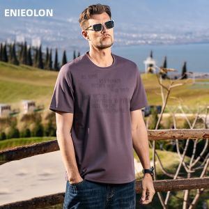 Enjeolon | Cooling Silky Cotton Mens T-Shirt Retro Style