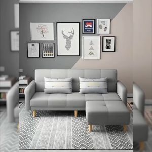 Folding Sofa Bed Lazy Sofa Solid Wood Leg Recliner Sofa Tech Fabric Waterproof Sofa Household furniture