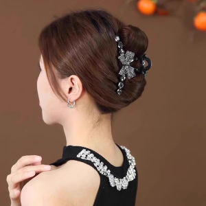Large Size Shark Hair Clip Womens Elegant Butterfly Knot Diamond Embedded Hair Accessories Stylish Hair Grips Summer New