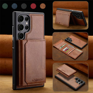 2 In 1 Luxury Magsafe Wallet Leather Phone Case For Samsung Galaxy S26 S25 S24 S23 S22 S21 Ultra Plus Magnetic Card Holder Cover