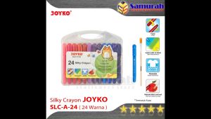 Crayon SIlky SLC A 24 Warna + Kuas / Krayon Halus Lembut SLC-A-24 Hard Case Tidak Beracun