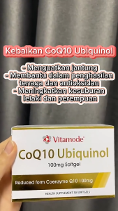 【100% original-BUY 3 GET 1 FREE】Vitamode Advanced Ubiquinol 100mg: Active CoQ10 for Heart Health & Cellular Energy - 30 Softgels