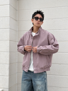 Couples Fashion Zipper Jacket with Stand Collar Patchwork