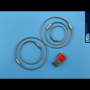 20PCS EDC Stainless Steel Wire Keychain Ring Key Cable Key Ring Locking Luggage Tag Rope Keyring Loops for Outdoor Hiking Survival Tool