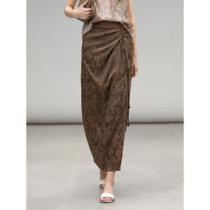 COCOBELLA | Chic Traditional Chinese Embossed Satin Loose Long Pants