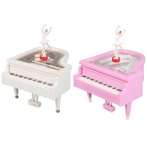 【New Arrival】 Romantic Music Box Wall Art with Ballerina and Piano Model in Classic Wooden Frame for Home Decor