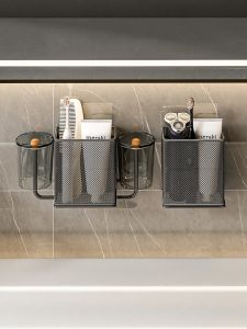 Wall-mounted Drill-free Toothbrush Cup Stand