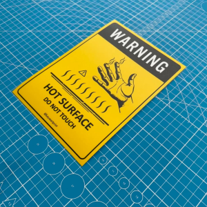 Warning Hot Surface Do Not Touch. Sign Label Notice Signage. Laminated Waterproof Scratch Resistant. Suitable for Indoor and Outdoor.