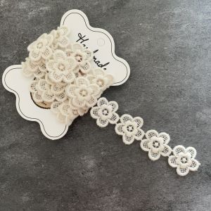 DIY ดอกไม้ลูกไม้ผ้าฝ้ายสำหรับตกแต่งผม เครื่องประดับผม คลิปผม ติดเสื้อผ้าเด็ก วัสดุตกแต่งเสื้อผ้า อุปกรณ์เย็บปะติดปะต่อ