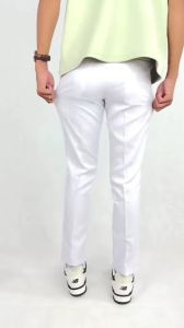 Celana Panjang Formal Model Slimfit Putih Warna Kekinian Bahan Woll Premium