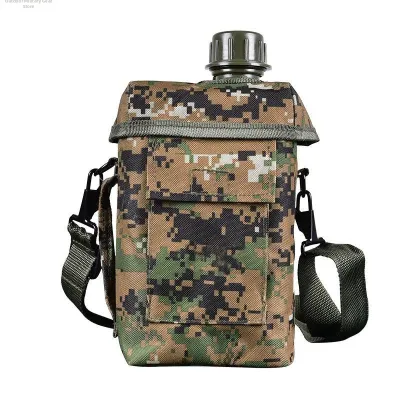 Large Capacity 2L Battle Water Bottle Flat Square Military Travel Outdoor Portable Water Pot for Camping Hiking And Trekking