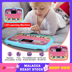 Kids Tablet Toy with LED English Learning Machine Music Story 4-6Years Old Early Educational Laptop Children Puzzle Point Reading Machine