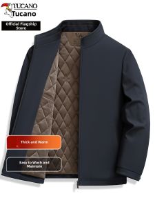 TUCANO | Middle-aged Warm Stand Collar Short Jacket Casual Business Coat