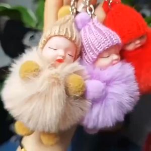 GANTUNGAN KUNCI BABY DOLL POMPOM BULU GANTUNGAN TAS BONEKA BAYI LUCU HIASAN TAS PREMIUM