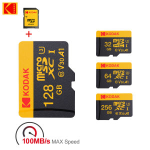 Kodak | KODAK Micro SD Card 128GB 64GB 32GB 16GB Class 10 U3 100MB/s TF Memory Card + SD Adapter for 4K Video Drone Phone