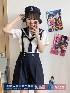 ชุดนักเรียน Jk ครอบครัวซากุระ Navy Vow สีกากี สายคล้อง สั้น กางเกง กะลาสี ชุดสูท ชุดสามชิ้น โพลีเอสเตอร์ ฤดูร้อน นักเรียน ชุดนักเรียน