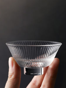 JOTO | Heat-resistant Transparent Hand-blown Striped Teacup
