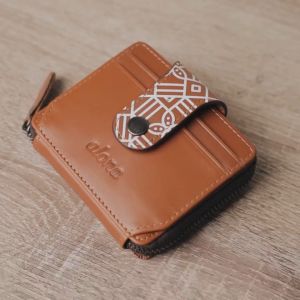 Dompet Kartu Kulit Mini Wanita Card Holder Alona Vela Wallet Motif Batik Desain Kekinian