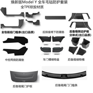 แผ่นกันกระแทกตกแต่งด้านข้างแผ่นกันลื่นสำหรับ Tesla Model Y รุ่น YL แผ่นกันกระแทกแผ่นกันลื่นด้านข้างแผ่นกันลื่นด้านข้าง