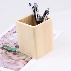 Pen Holder Wooden Pencil Holder Stationery Desk Organizer for Storing Pens Pencils Highlighters Home Office Stationery Supplies Pen Storage Box Simple Hexagonal Opening Pencil Pot Non-deforming Large Capacity Pen Holder