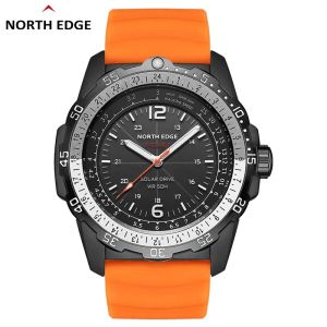 Đồng Hồ Đeo Tay Nam Chạy Bằng Năng Lượng Mặt Trời NORTH EDGE 50M Chống Nước Màn Hình Phát Sáng Dây Đeo Silicon Đồng Hồ Lặn Thể Thao Ngoài Trời