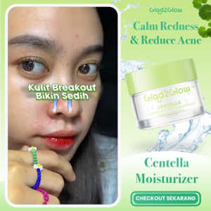 GLAD2GLOW CENTELLA Allantoin Soothing Moisturizer Gel 30g Oil-Control Hydrating Moisturizer Jerawat Control