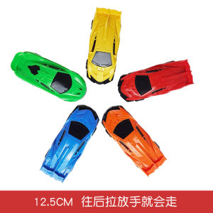 มินิเด็กใช้มือดึงกลับพลาสติกขนาดเล็กรถแข่งรถสปอร์ตโมเดลรถเล็กสีแดงสีเหลืองสีเขียวของเล่น